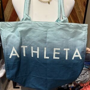 Athleta Ombre Teal-to-Light Blue Canvas Tote